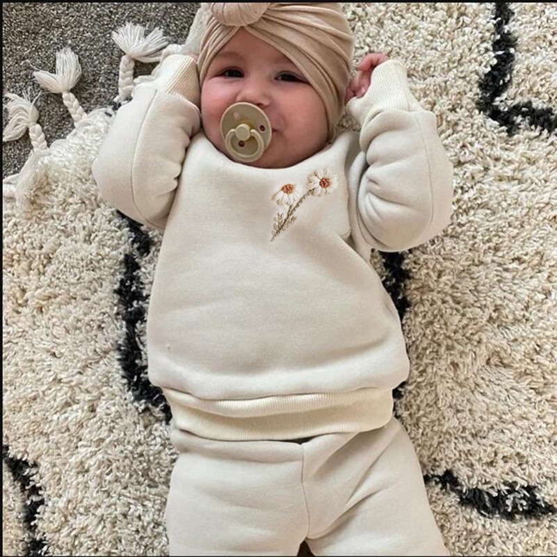 Winter Clothing Activity - ชุดเสื้อผ้าเด็กเล็กสำหรับฤดูใบไม้ร่วงและฤดูหนาว 0-5 ปี เสื้อกันหนาวหนาสำหรับเด็กผู้ชายและเด็กผู้หญิง เสื้อผ้าเด็กผู้หญิง เสื้อสเวตเตอร์ขนแกะ+กางเกง