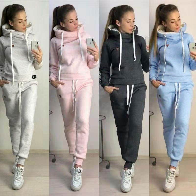 Winter Clothing Europe - หมวกกีฬาแขนยาวแฟชั่นผ้าขนแกะสำหรับผู้หญิงสไตล์ยุโรปและสหรัฐอเมริกาฤดูใบไม้ร่วงและฤดูหนาว