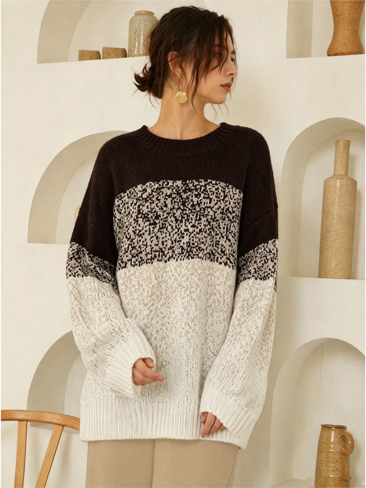 Winter Clothing For Plus Size Women - เสื้อสเวตเตอร์ถักไหมพรมแขนยาวสำหรับผู้หญิงไซส์ใหญ่ สไตล์ลำลอง ใส่สบาย เหมาะสำหรับฤดูหนาว เสื้อยืดหลวมๆ สไตล์สปอร์ต