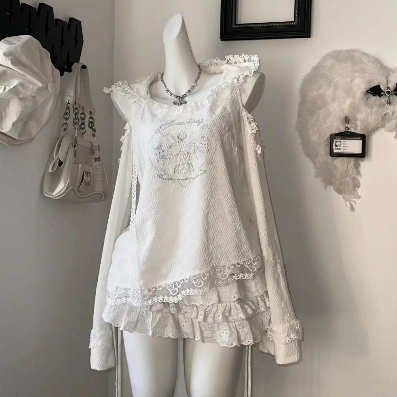 Winter Wear Clothes - Kawaii Sweet Lolita สไตล์ชุดกระโปรงผู้หญิงโกธิคเซ็กซี่ปิดไหล่ Hooded Top