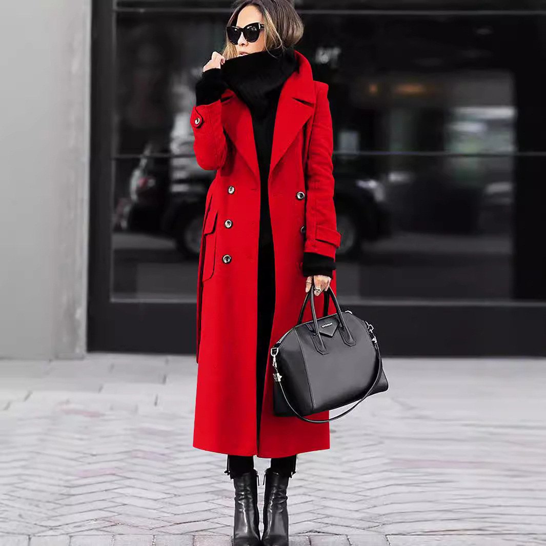 Winter Clothing Europe - เสื้อโค้ทขนสัตว์แฟชั่นลำลองสำหรับฤดูใบไม้ร่วงและฤดูหนาวปี 2024 เสื้อผ้าผู้หญิงสไตล์ยุโรปและอเมริกา