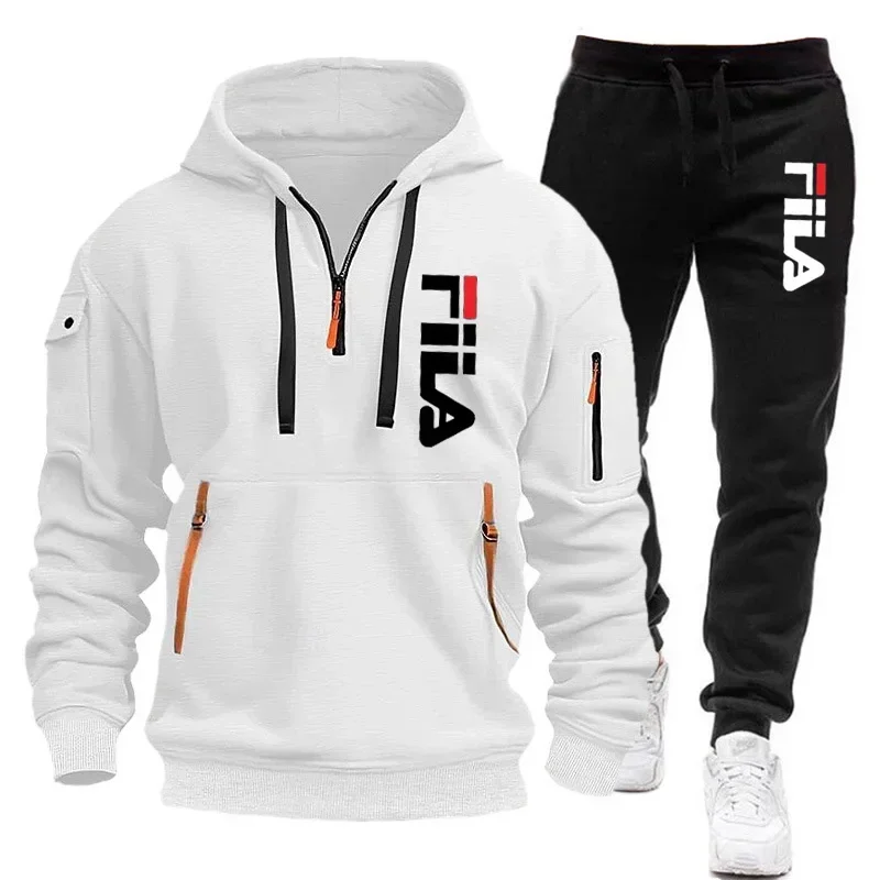 Winter Clothing For Men - ชุดเซ็ตเสื้อฮู้ดซิปหลายกระเป๋า+กางเกงขายาวสำหรับผู้ชาย คอลเลคชั่นฤดูใบไม้ร่วงและฤดูหนาวปี 2026 ชุดลำลองสไตล์สปอร์ตสำหรับผู้ชาย