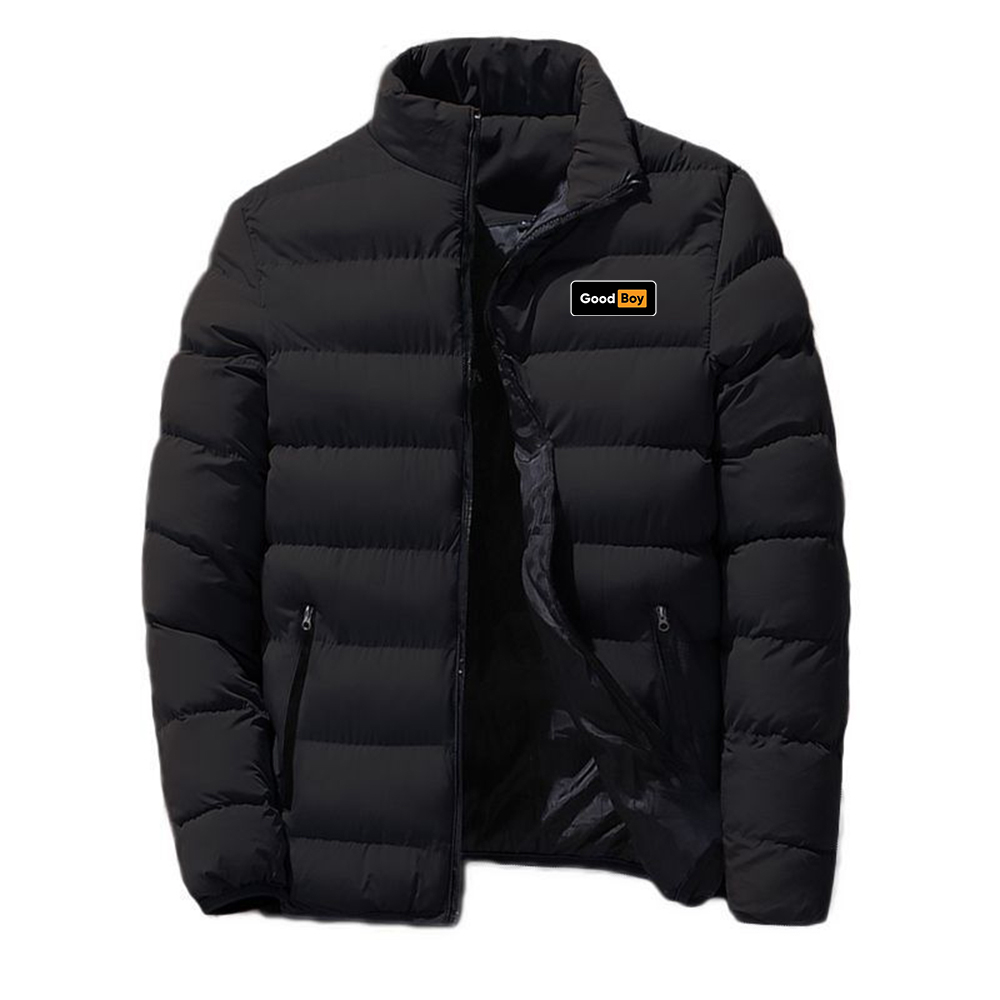 Winter Clothing Logos - เสื้อแจ็คเก็ตผู้ชายสำหรับฤดูใบไม้ร่วงและฤดูหนาวปี 2025 แบบหนา มีฮู้ด คอตั้ง พิมพ์ลายโลโก้