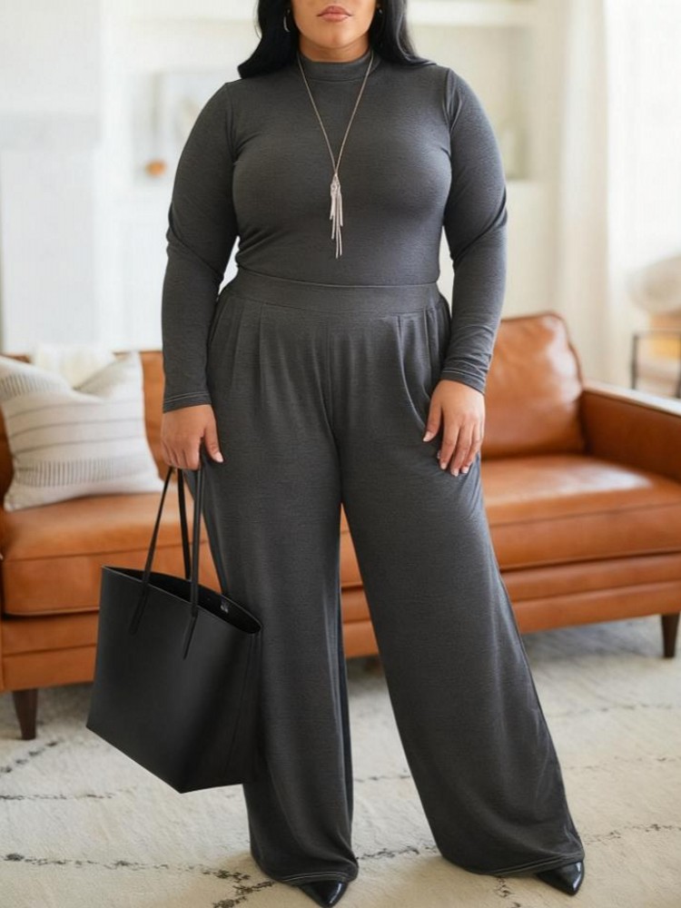 Winter Clothing For Plus Size Women - ชุดเซ็ตสองชิ้นสำหรับผู้หญิง คอลเลคชั่นใหม่ปี 2025 ไซส์พลัส ชุดเข้าเซ็ตสำหรับฤดูใบไม้ร่วงและฤดูหนาว เสื้อและกางเกงเข้าชุด