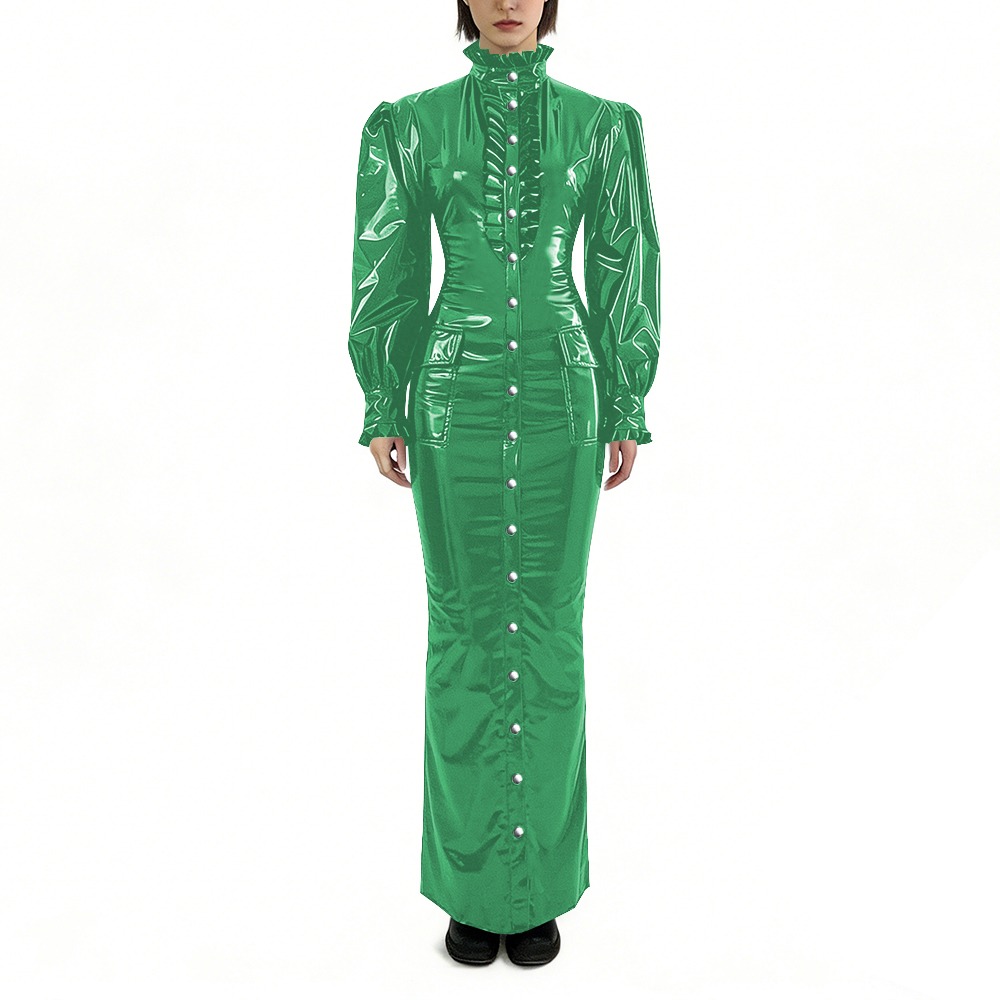ชุดเดรสยาวทรงดินสอ PVC เงา ไซส - Winter Clothing For Plus Size Women บทวิจารณ์และราคา