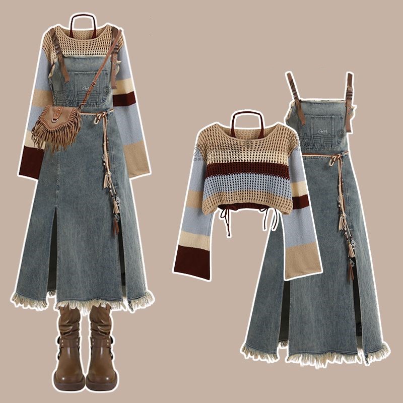 ชุดเซ็ตกระโปรงยีนส์วินเทจใหม่ป - Winter Wear Clothes บทวิจารณ์และราคา